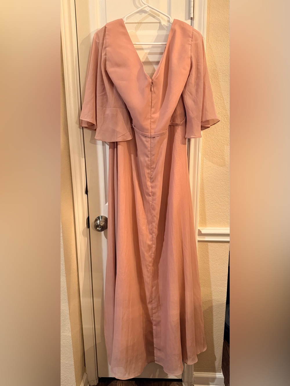 JJs House Blush Pink V-Neck Flutter Sleeve Maxi Dress - Picture 4 of 4